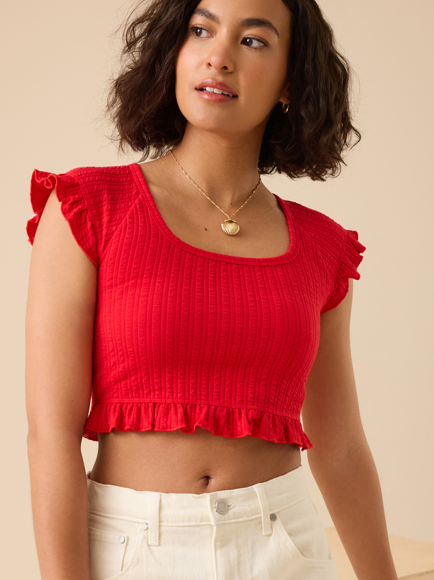 Brinley Textured Knit Top Detail 3 - ARULA
