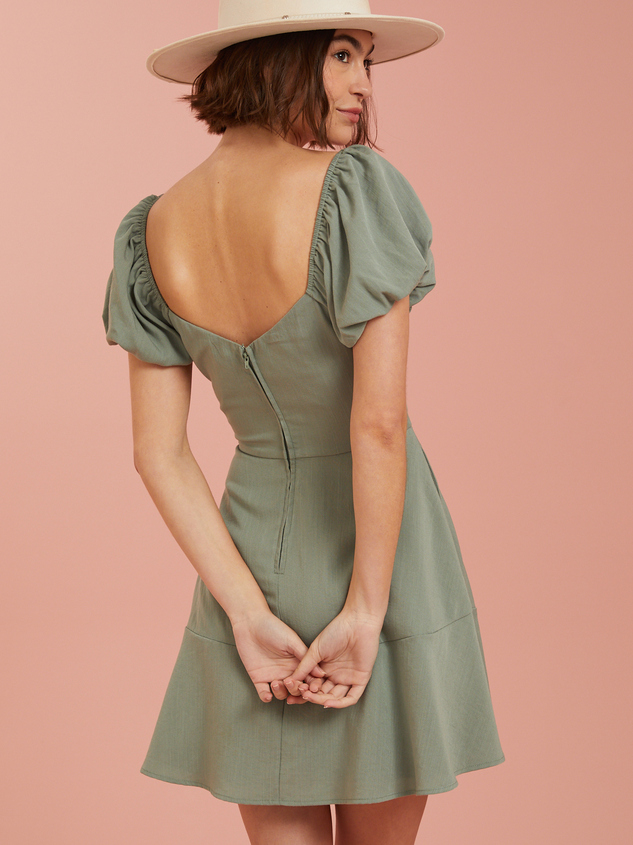 Carinna Knot Mini Dress Detail 5 - ARULA