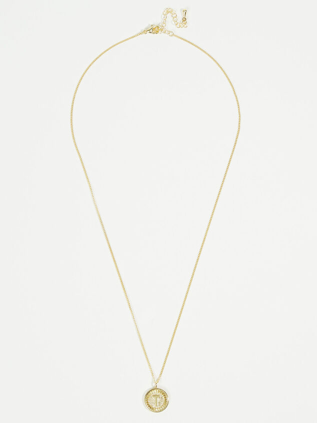 18k Gold Monogram Necklace - T Detail 2 - ARULA