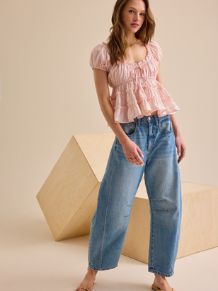 Tori Bow Embroidered Top - ARULA