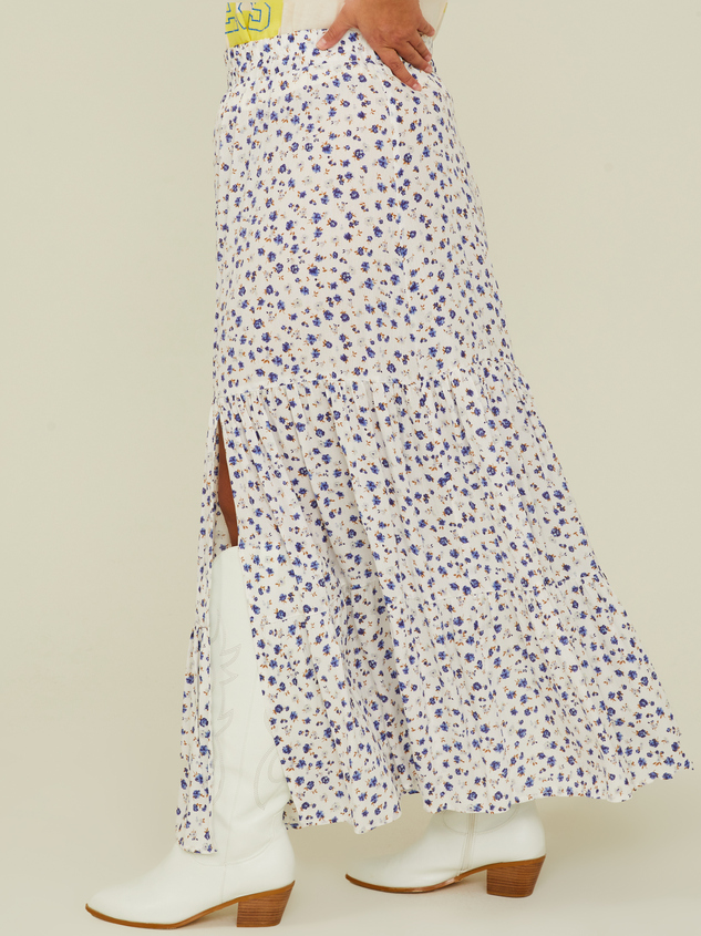Kelly Floral Maxi Skirt Detail 3 - ARULA