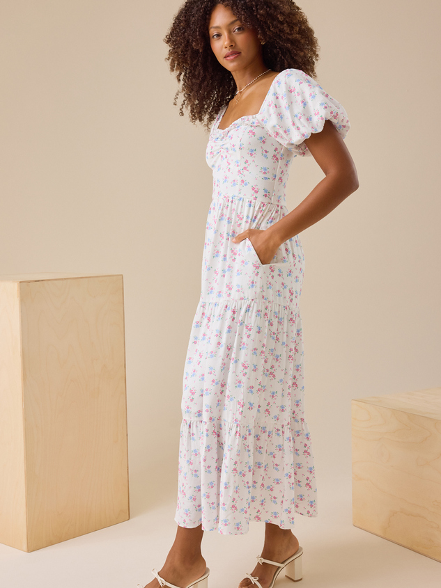 Jessy Puff Sleeve Maxi Dress Detail 3 - ARULA