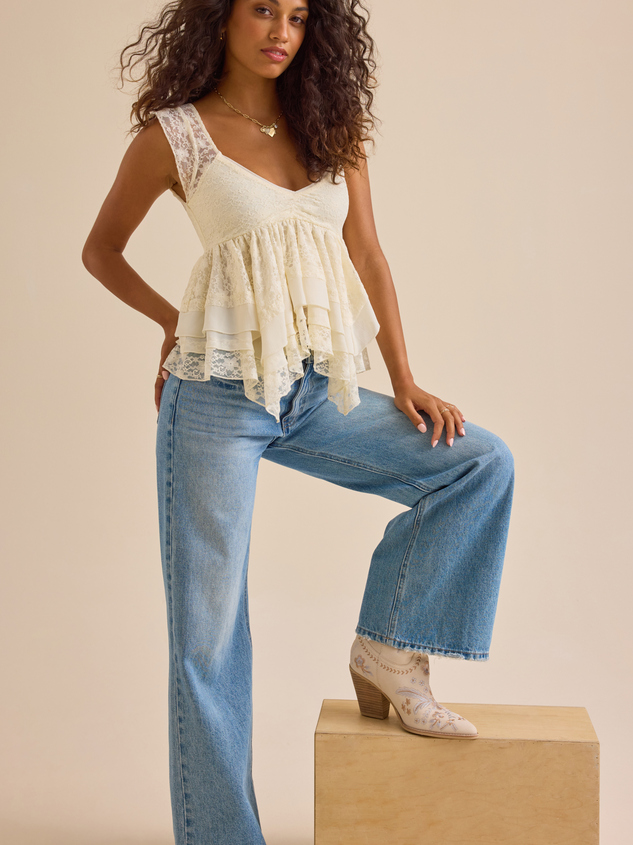 Aurora Lace Layered Tank Detail 4 - ARULA
