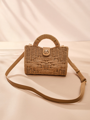 Raffia Retreat Crossbody Bag - ARULA - 