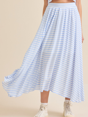 Alexis Linen Midi Skirt - ARULA