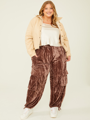 Adley Velvet Cargo Joggers - ARULA
