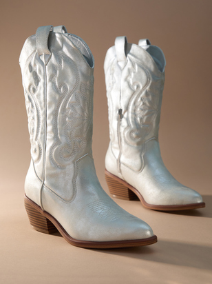 Kelsha Metallic Western Boots - ARULA