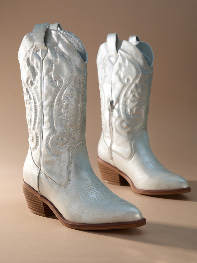 Kelsha Metallic Western Boots - ARULA