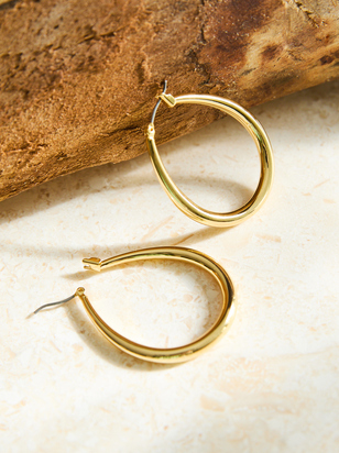 18K Gold Oval Hoop - ARULA