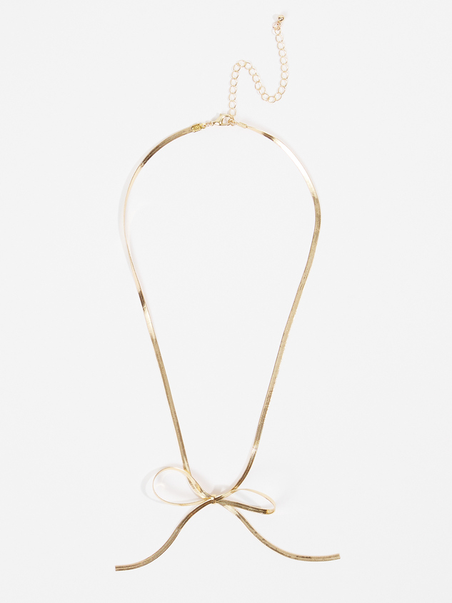 Gabriella Bow Necklace Detail 2 - ARULA
