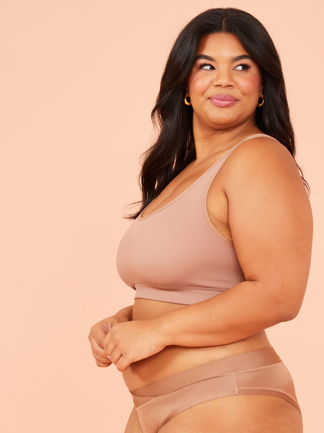 Rib Crop Tank Bralette Detail 3 - ARULA