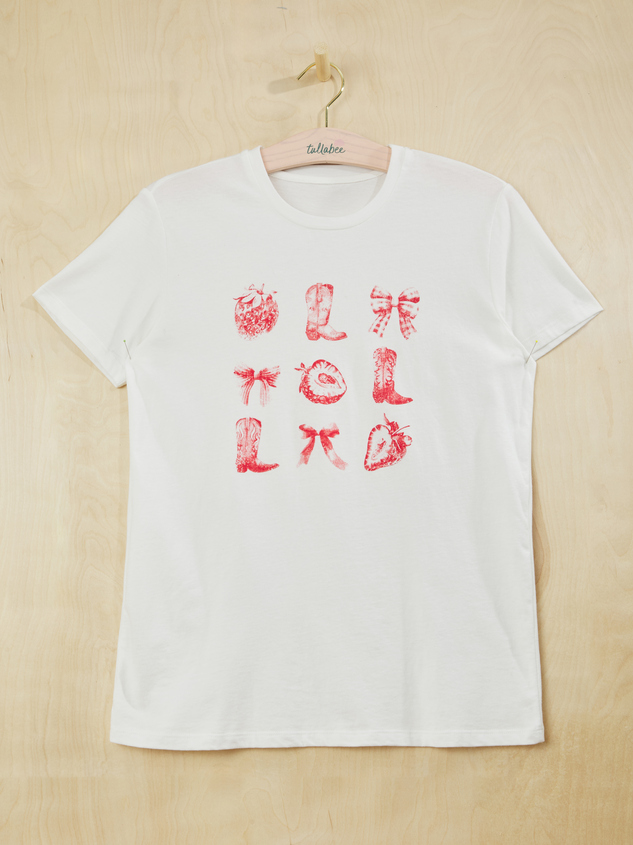 Mama Strawberry Boots Tee Detail 2 - ARULA