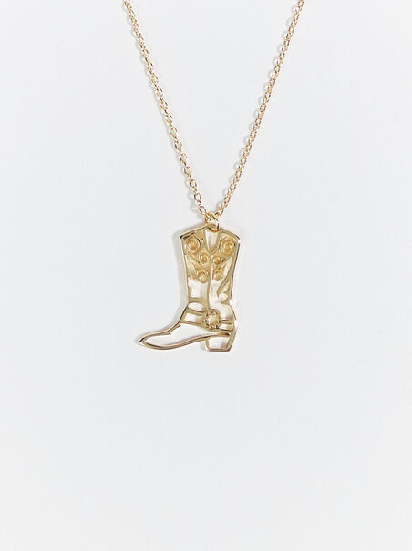18k Gold Cowgirl Boot Necklace - ARULA