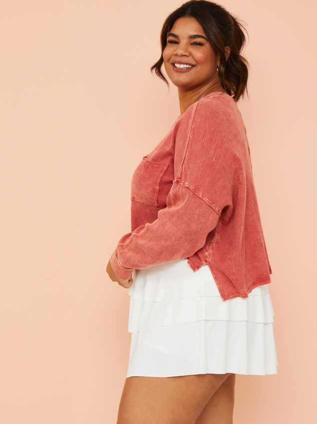 Soothe Waffle Knit Top Detail 3 - ARULA