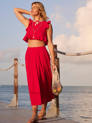 Grace Linen Ruffle Top - ARULA - 