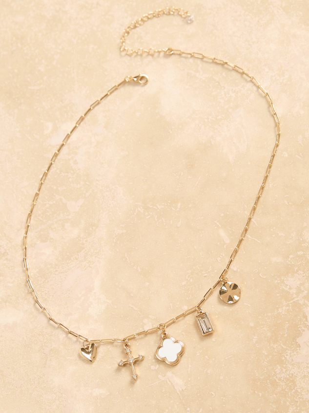 Gold Paperclip and Charm Necklace - ARULA