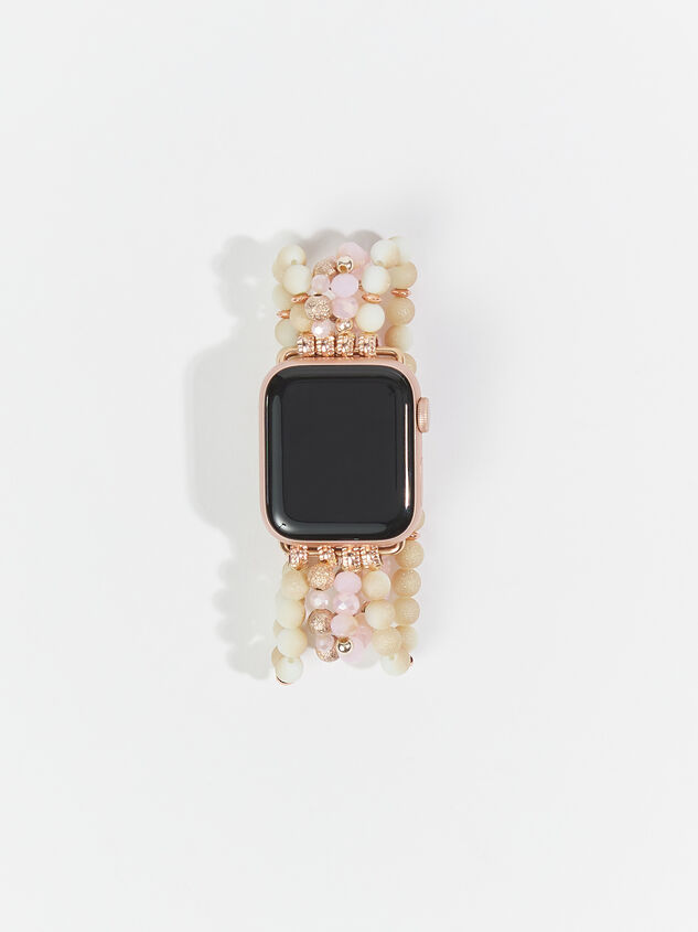 Pink Beaded Smart Watch Band Detail 2 - ARULA