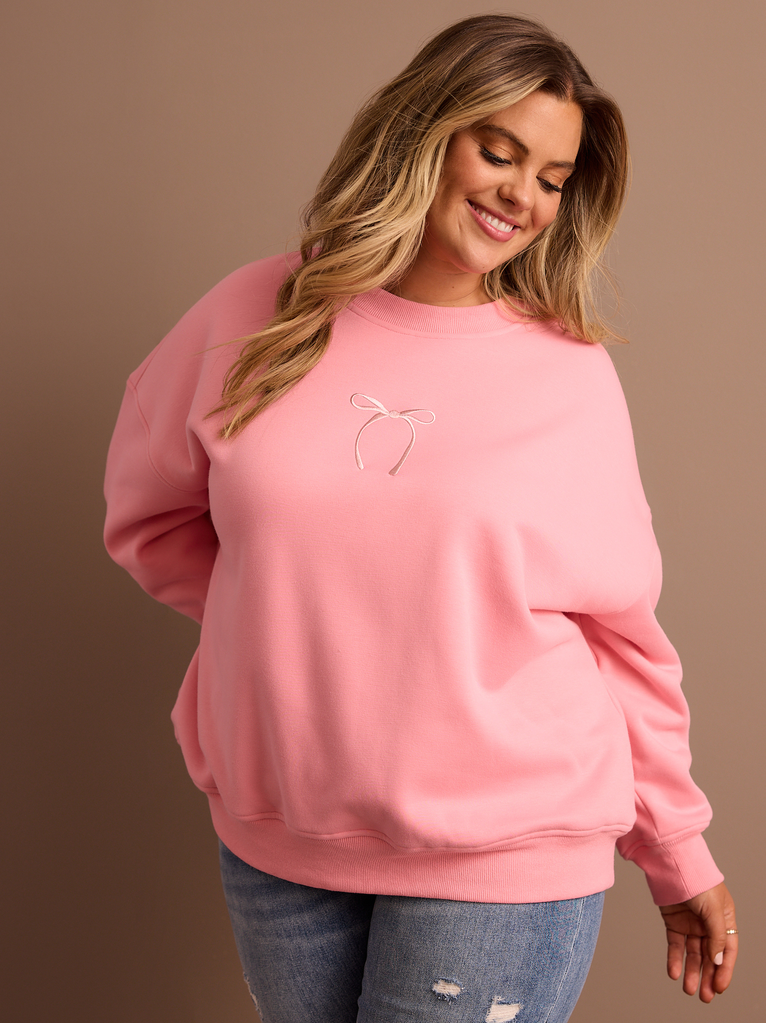 Pink bow champion sweatshirt on sale