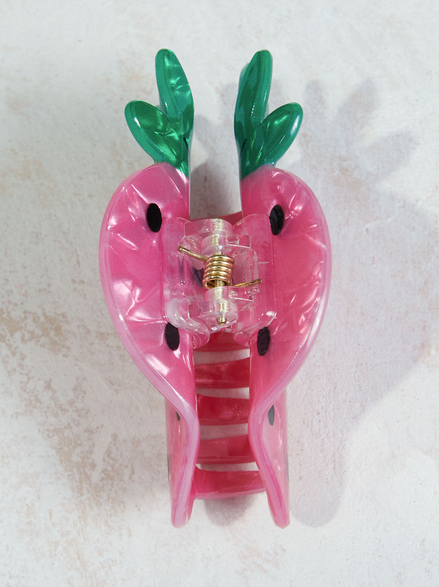 Strawberry Resin Claw Clip Detail 2 - ARULA