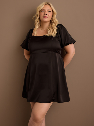 Short black party dress plus size on sale