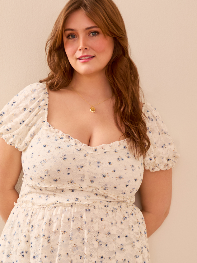 Rylie Printed Lace Babydoll Top Detail 3 - ARULA