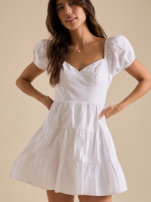 Alaia Puff Sleeve Mini Dress - ARULA - 