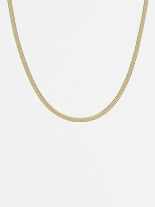 18k Gold Herringbone Necklace - ARULA - 
