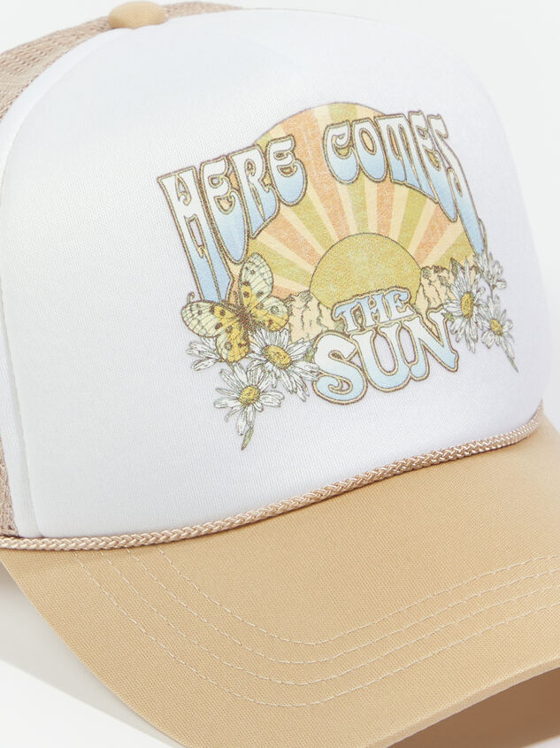 Here Comes the Sun Trucker Hat Detail 2 - ARULA