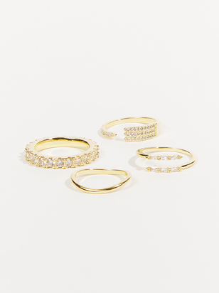 18K Gold Baguette Wrap Ring Set - ARULA