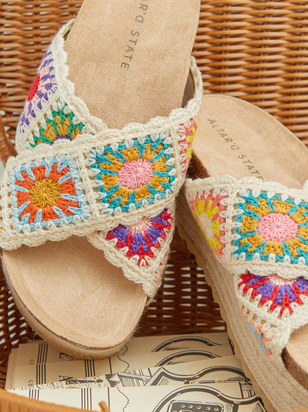 Paige Crochet Platform Sandals - ARULA