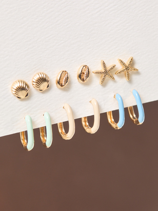 Ocean Breeze 6 Pack Earring Set - ARULA - 
