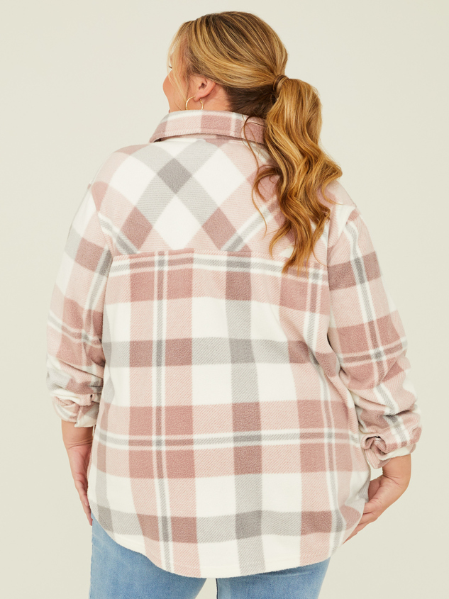 Pierce Fleece Plaid Shacket Detail 4 - ARULA