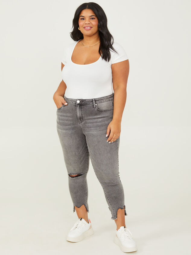 Incrediflex 26" Raw Hem Skinny Jeans Detail 1 - ARULA