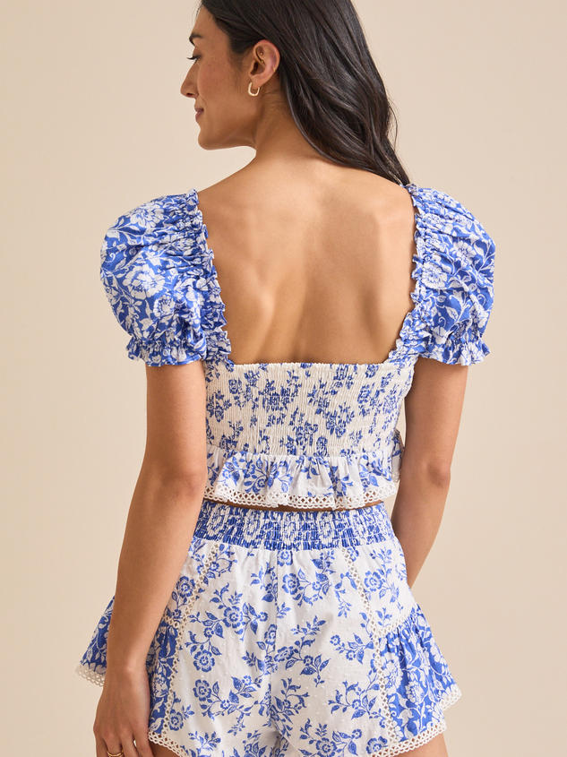 Amy Mix Print Top Detail 4 - ARULA