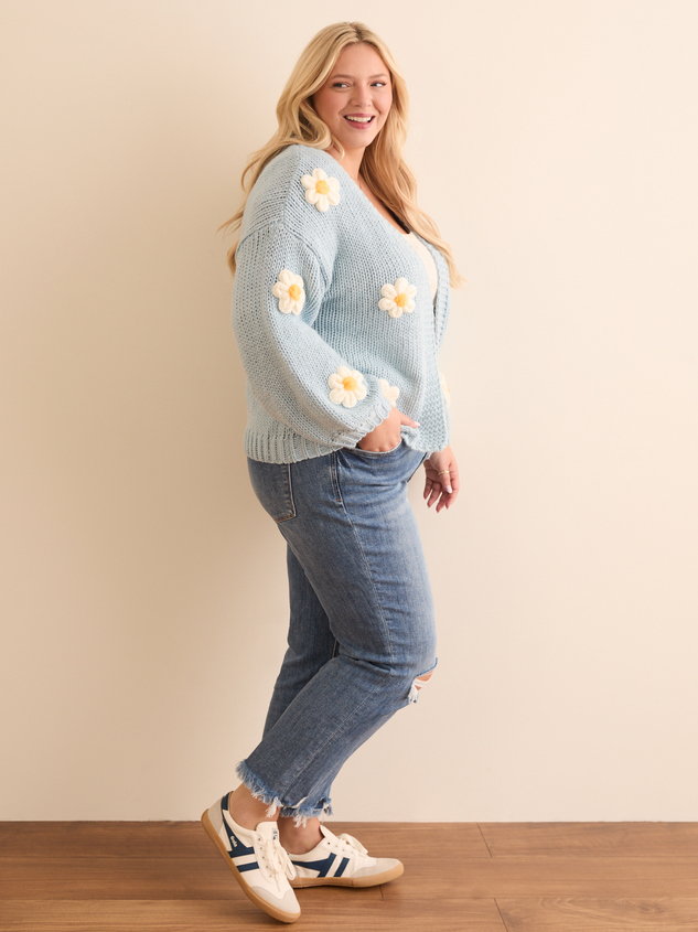 Clare Knit Flower Cardigan Detail 4 - ARULA