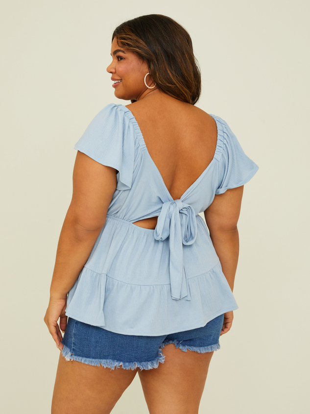Polly Tiered Babydoll Top Detail 4 - ARULA