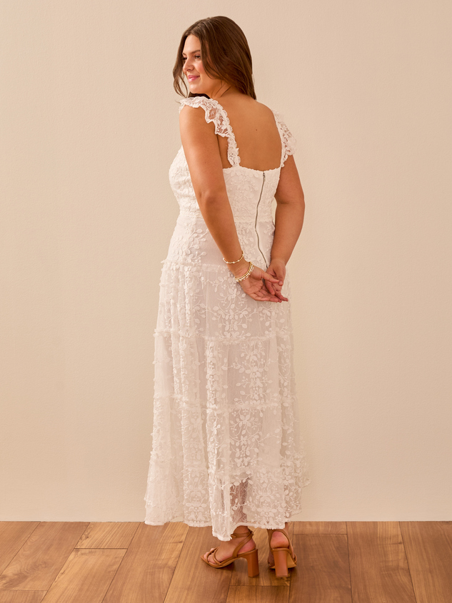 Kallie Lace Tiered Maxi Dress Detail 5 - ARULA