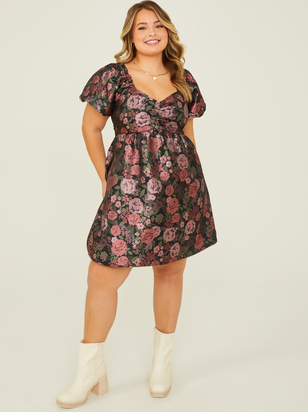 Evie Floral Jacquard Dress - ARULA