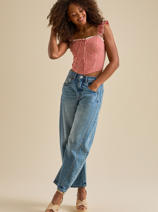 Karla Gingham Corset Top - ARULA - 