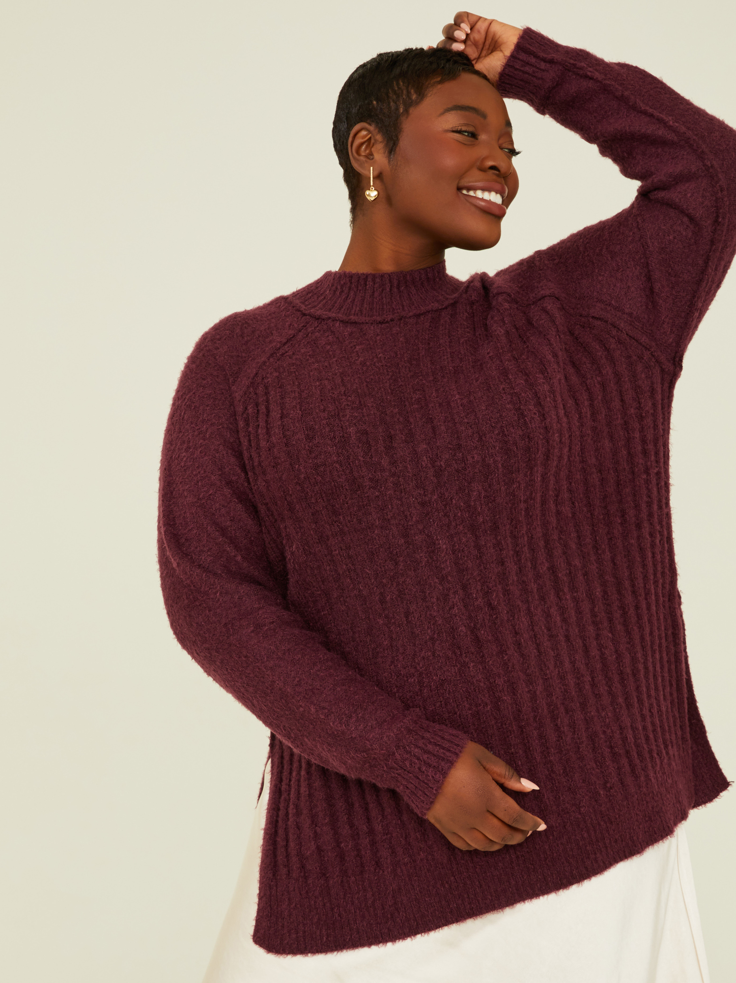 Maroon tunic deals sweater
