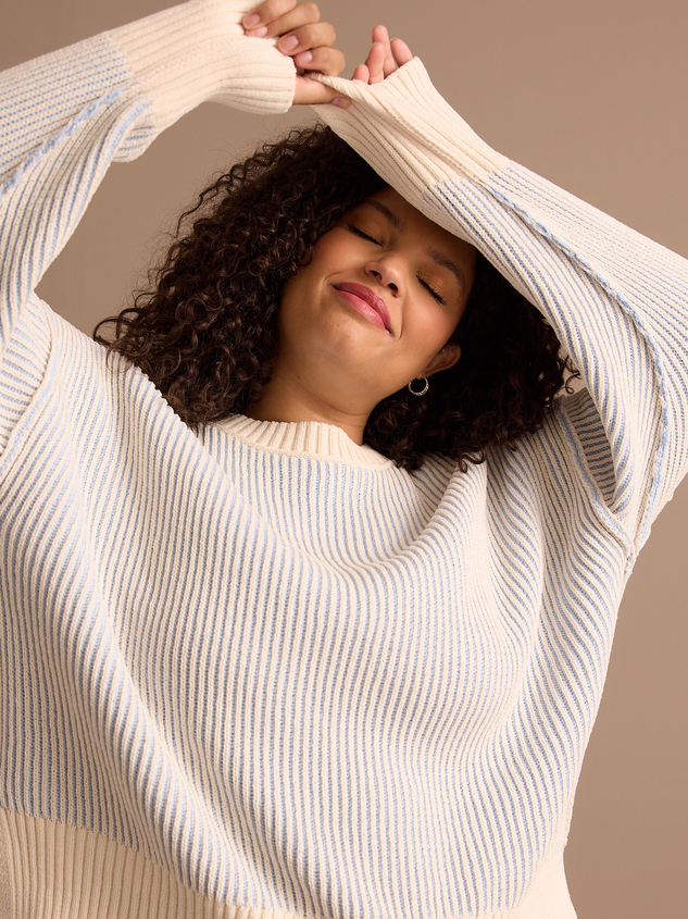 Ivory ribbed sweater shop