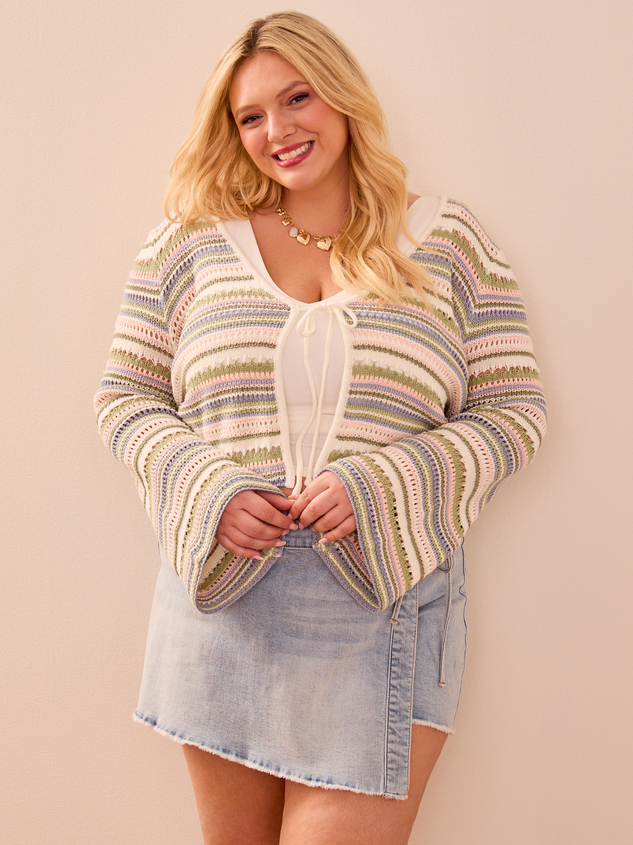 Elle Tie Front Shrug Detail 2 - ARULA