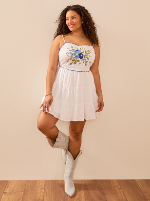 Lina Scalloped Mini Dress - ARULA - 