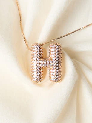 18K Gold Monogram Charm Necklace - H - ARULA - 