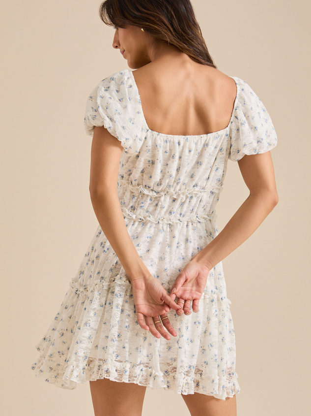 Blake Floral Mini Dress Detail 4 - ARULA