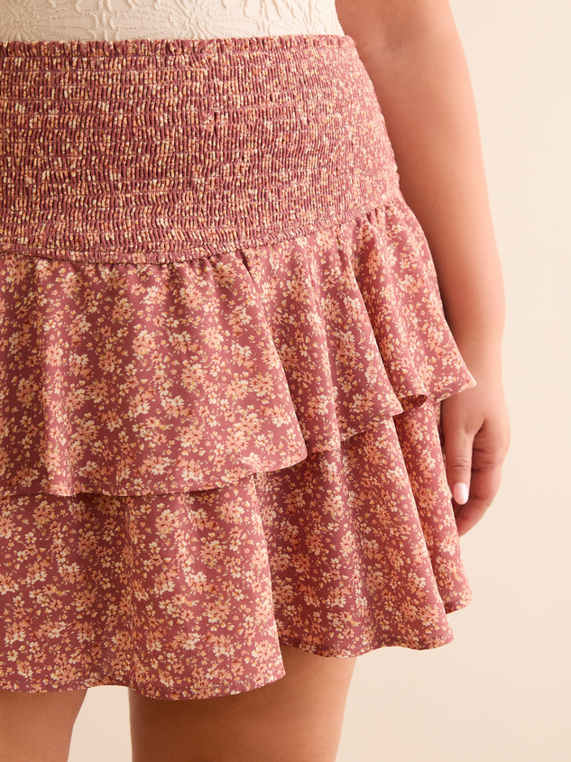 Aubrey Floral Layered Mini Skirt