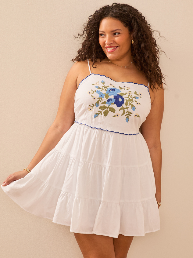 Lina Scalloped Mini Dress Detail 3 - ARULA