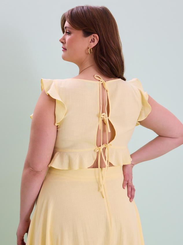 Grace Linen Ruffle Top Detail 2 - ARULA