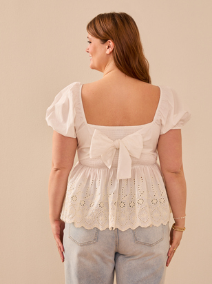 Camara Eyelet Babydoll Top - ARULA
