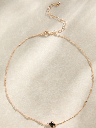 Dainty Clover Charm Choker Necklace - ARULA